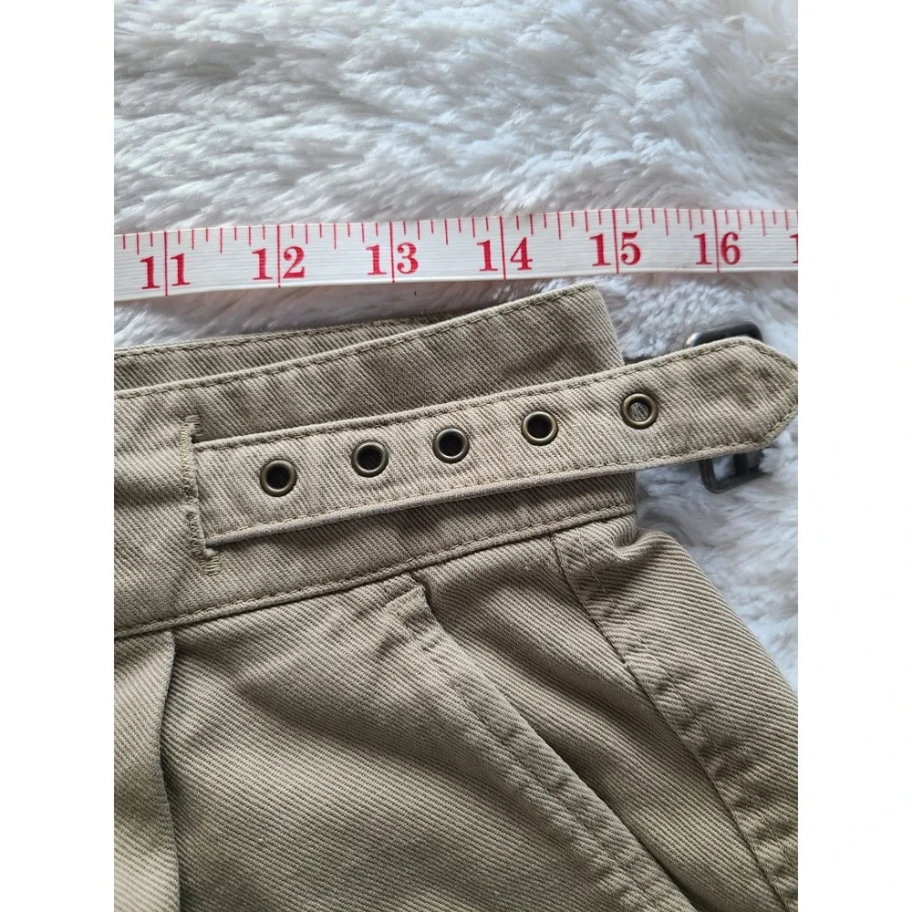 Vintage Banana Republic Safari Shorts Gurkha 30 Khaki Cotton Zimbabwe Belt Flaw